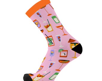 Happy Hour Heroes Bamboo Socks. Cocktail  Novelty Socks