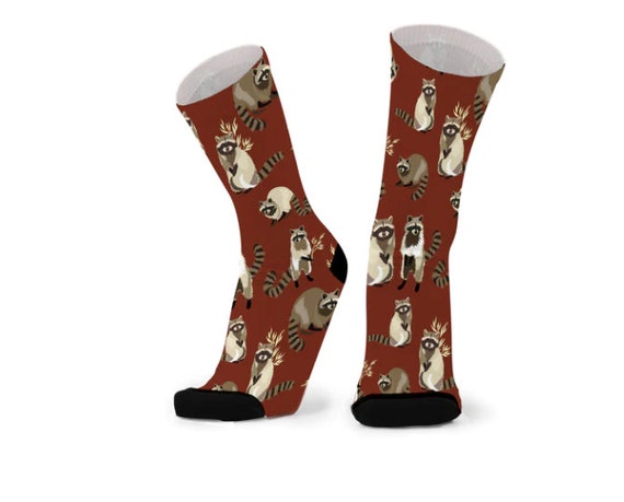 Red Fox Bamboo Sox. Raccoon Socks. Animal Socks.cute - Etsy