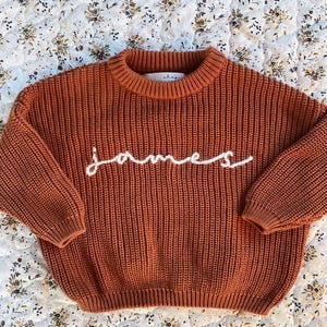 Custom Embroidered Name Baby Knit Sweater