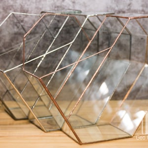 Glass Heart Terrarium. Stained Glass Planter. Geometric Decor. Geometric Terrarium. Wedding Gift. Terrarium. Terrarium Container