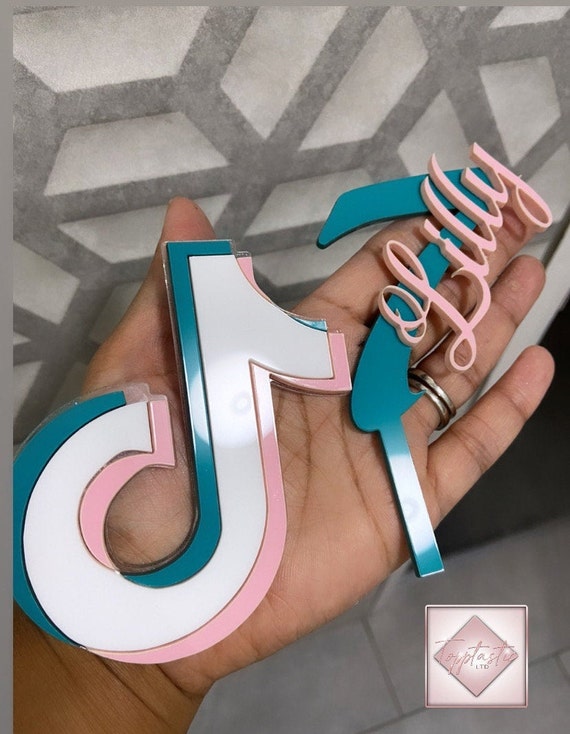 Tik Tok Acrylic Cake Topper Set Etsy