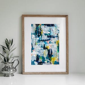Pittura originale astratta in acrilico, arte moderna da parete su carta
