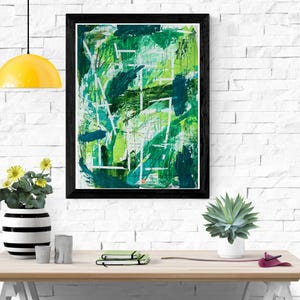 Pittura originale astratta in acrilico, arte moderna da parete su carta
