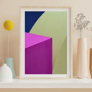 Impressão de arquitetura minimalista: arte de parede moderna e colorida (download digital)