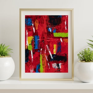 Pintura original pintura acrílica original sobre papel arte acrílico pequeña obra de arte original pintura abstracta arte