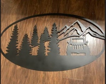 Custom Jeep with Mountain Background - FREE personalization