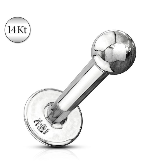 Solid 14K White Gold Labret Studs Ear Cartilage Philtrum Medusa