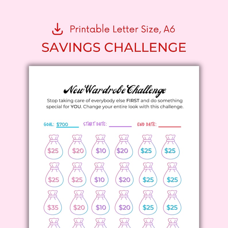 Saving Challenge Printable Printable Saving Challenge Money Savings ...