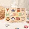 Animal Wooden Busy Board Puzzle, Personalized Name Puzzle Toy, Baby Girl Gift, Nursery Decor, First Easter Gift, One Year Old Gift product logo