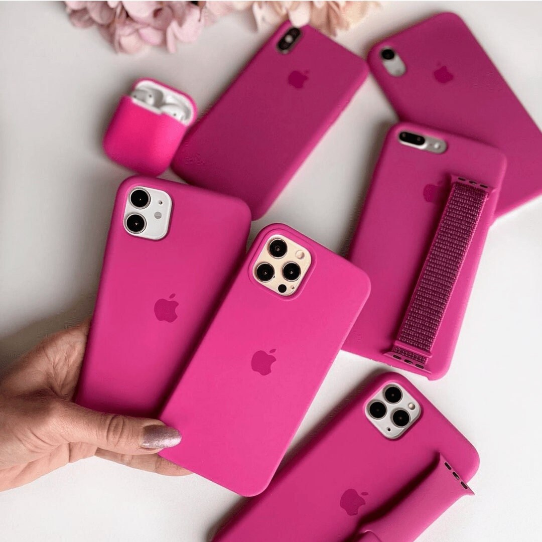 Fuchsia Solid Colors Silicone Phone Case for Iphone 14 Plus 14 Etsy