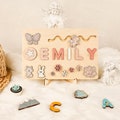 Personalized Baby Name Busy Board Puzzles for Learning and Play,Animals Custom Wooden Toy For Kids,Montessori Toddler Toys,Baby Girl Gift product logo