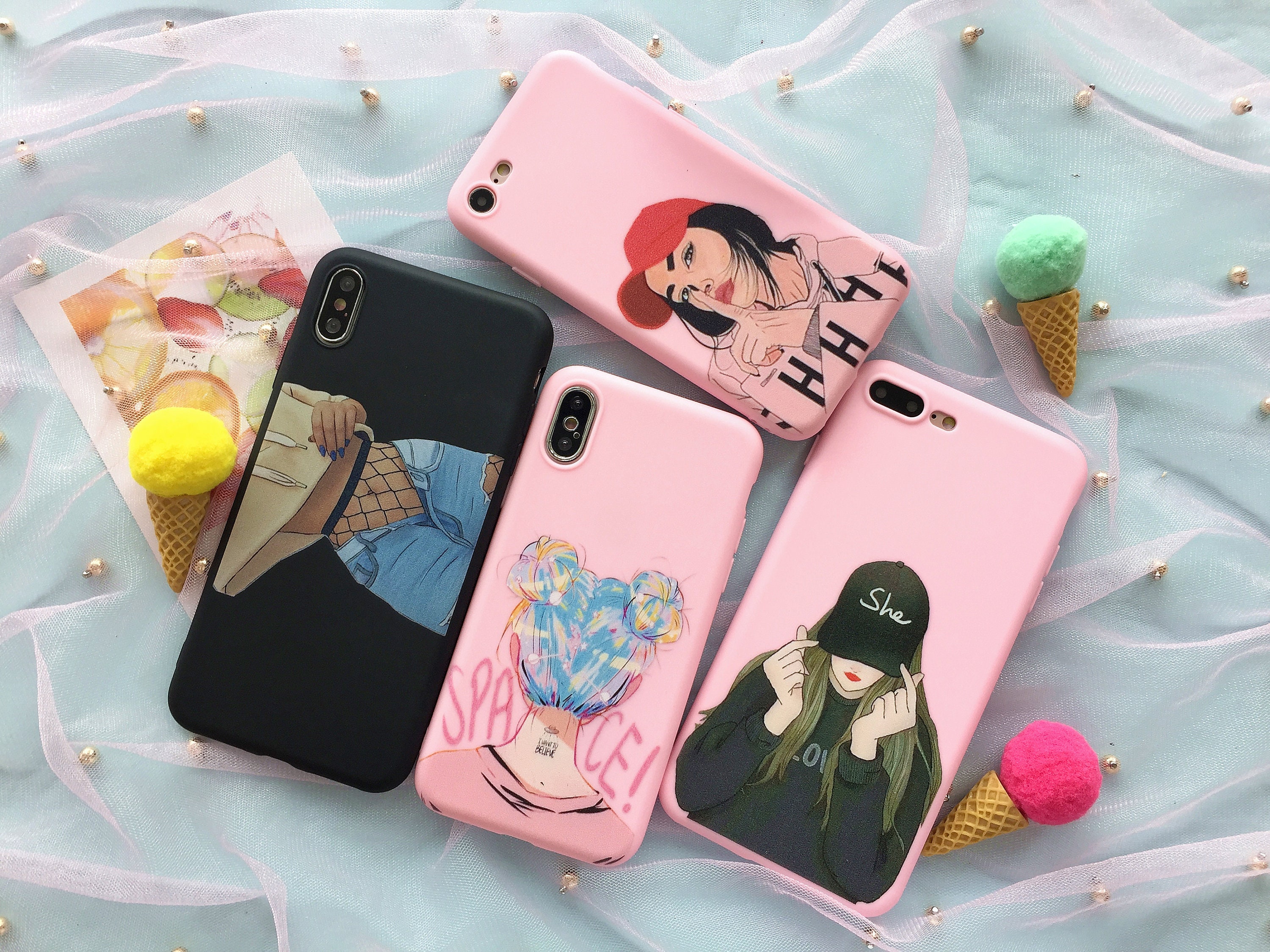Cartoon Anime Sexy Girl I Want To Believe Positive Quote Phone Etsy
