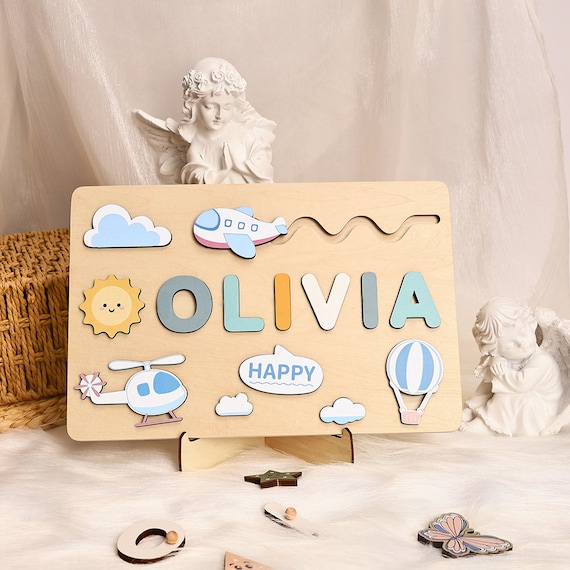 One of the most-loved custom wooden name puzzles on Etsy — 332 favorites signal this seller has cracked quality and presentation in a crowded category.