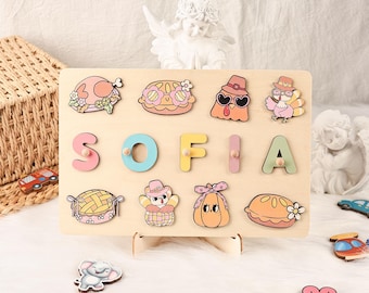 Personalized Wooden Name Puzzle, Montessori Toy, Baby Gift, Baby Name Puzzle, Nursery Decor, Unique Birthday Gift