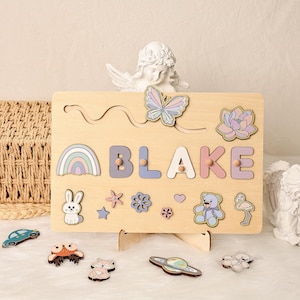 Personalized Baby Name Puzzle, Baby Girl Gift, First Birthday Gift, Newborn Gift Boy, Custom Busy Board for Kids, 1 Year Old Baby Toys