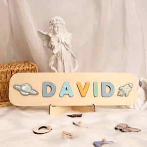 Personalized Name Puzzle with Pegs, Custom Fun Puzzle for Baby, Name Puzzle as 1st Birthday Gifts, Custom Toddler Toys, Baby Shower Gifts