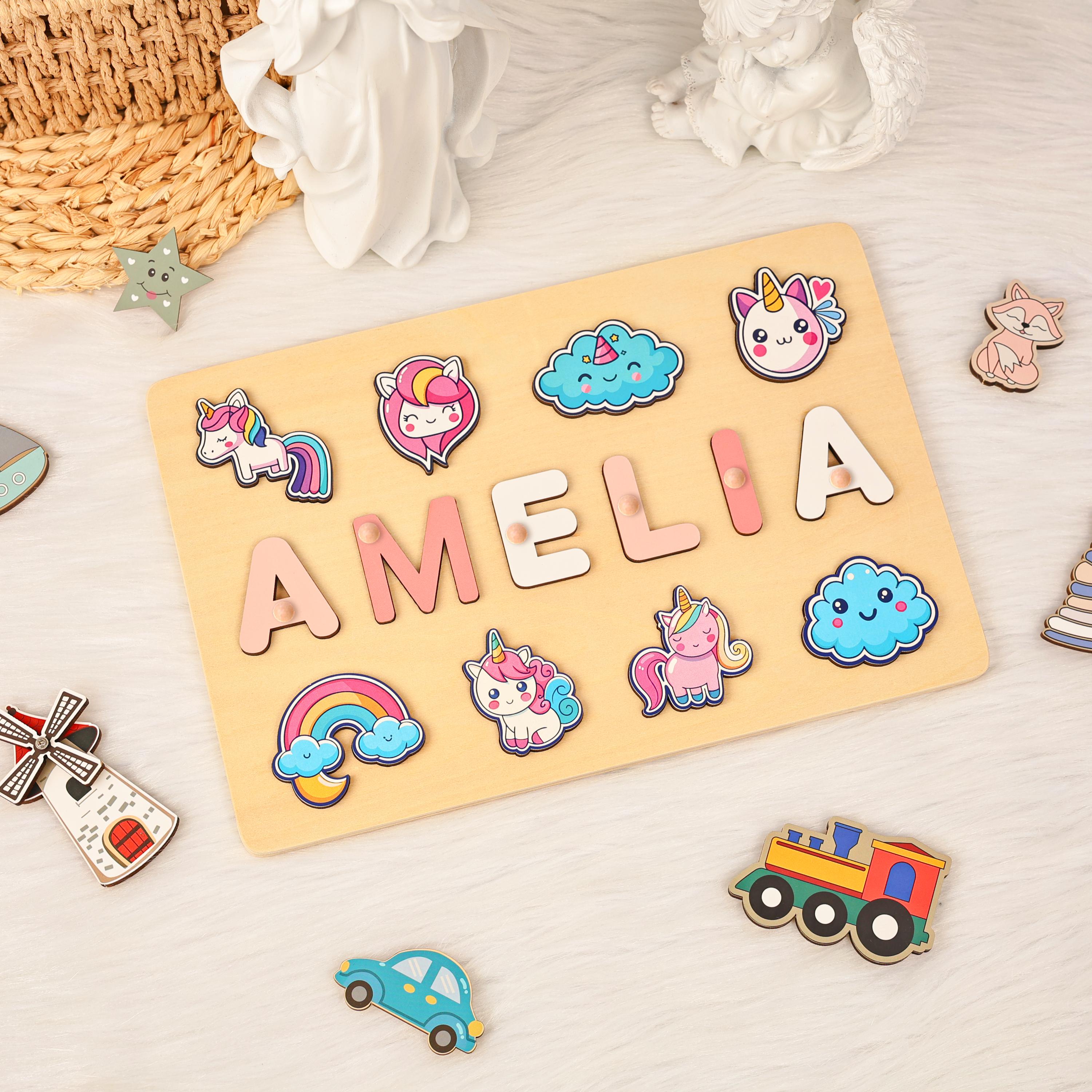 Stylish Unicorn Holzpuzzle – Einzigartige Formen, Für Kinder Ab 3 Jahren
