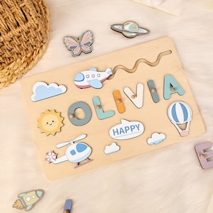 Personalized Montessori Toys, Custom Name Puzzle for Toddlers, Gift for Kids Baby Girl, Christmas Gifts For Kids, Unique Wooden Baby Gift