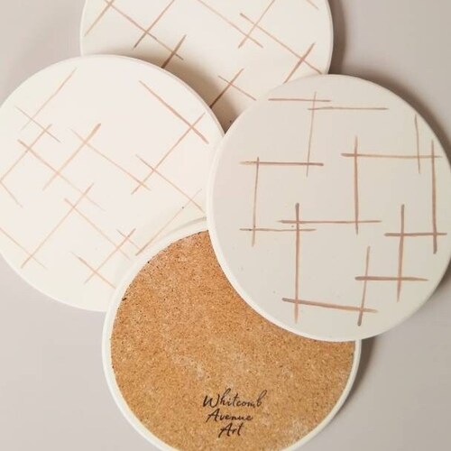 Mid Century Modern Drink Coasters - Housewarming Gift for Her - Set of Ceramic Coasters - Modern Home Decor - Absorbent Drink Coasters