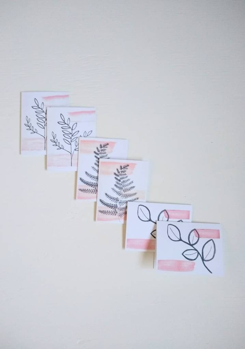 Set of Six Assorted Note Cards with Envelopes Minimalist Note Cards Painting Print Cards Ready to Ship Cards