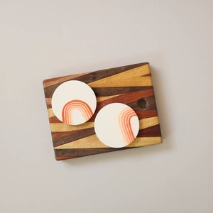 Mid Century Modern Coasters  - Rainbow Coasters - Set of Drink Coasters - Modern Home Decor - Housewarming Gift for Her