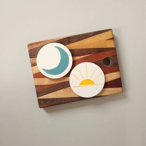 Sun and Moon Coasters - Set of Two Drink Coasters -  Modern Home Decor