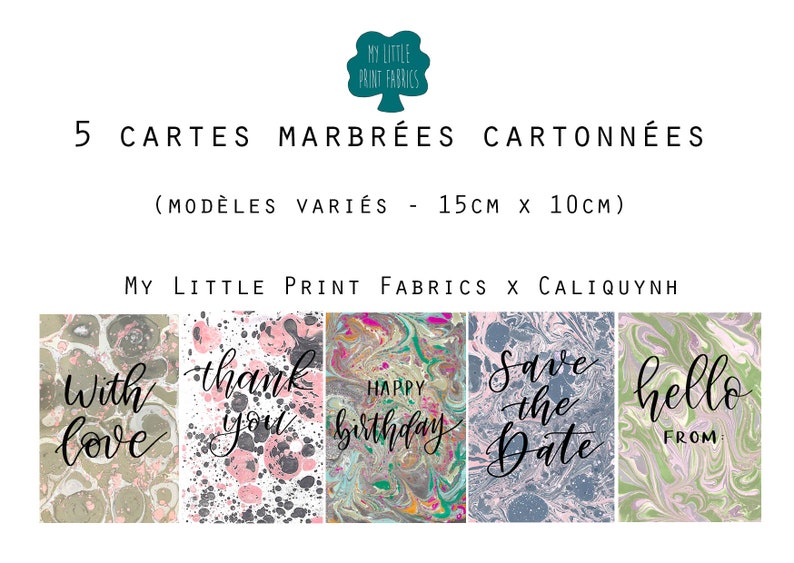 Cartes postales marbrées - Marbled Postcards image 2