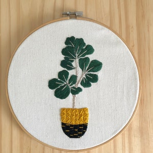 Tutoriel de broderie téléchargeable : Ficus Lyrata Embroidery tutorial to download Fiddle Fig Tree image 4