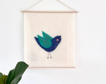 Embroidered felting kit: The nightingale