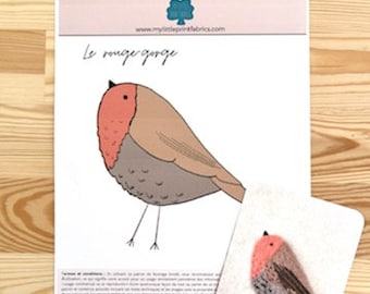 Embroidered felting kit: the robin