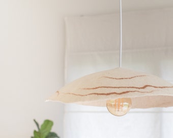 Natural wool felt light fixture