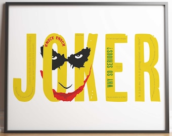 Pôster do Coringa, Pôster do filme do Coringa, Impressão do Coringa, Filme do Coringa 2019, Palavra de ordem, DC, Quadrinhos, Arte de parede, Arte para impressão, Impressão digital, Decoração de casa