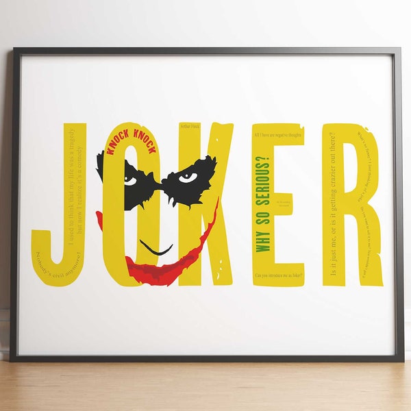 Joker Poster, Joker Movie Poster, Joker Print, Joker Movie 2019, Catchword, DC, Comics, Wall Art, Printable Art, Digital Print, Home Decor