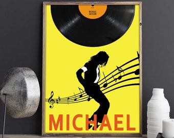 Michael Jackson Print, Cartel de Michael Jackson, Ilustración, Impresión Digital, Arte Imprimible, Arte de pared, Carteles de música e Impresión, Cartel Vintage