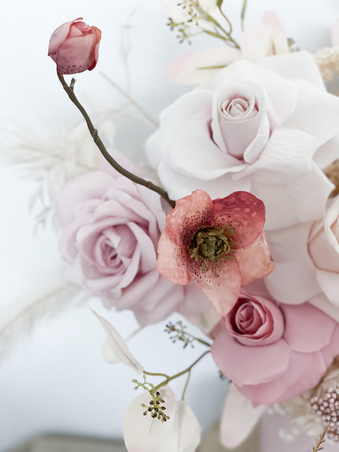 Rosy Vase Silk Flower Birthday Gift Ideas Home Decor Gifts Etsy