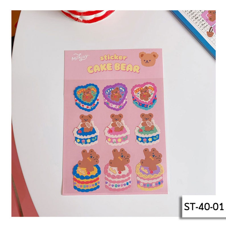 milkjoy cake bear stickersdeco stickerskorean etsy