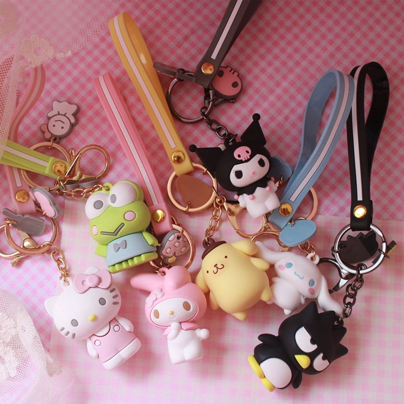 Keychains Kuromi Melody Hello Kitty Bad BadtzMaru Keroppi Etsy