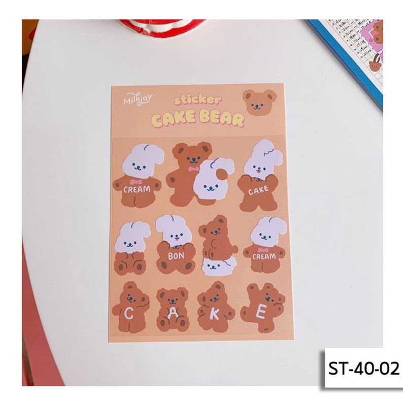 milkjoy cake bear stickersdeco stickerskorean etsy