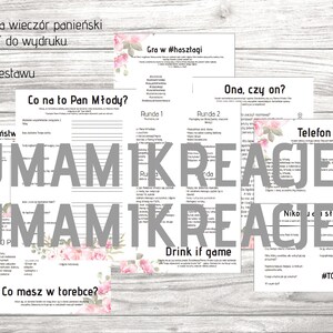 EN A set of games for a MEGA hen party! PDF version for self-printing. Theme: Floral
