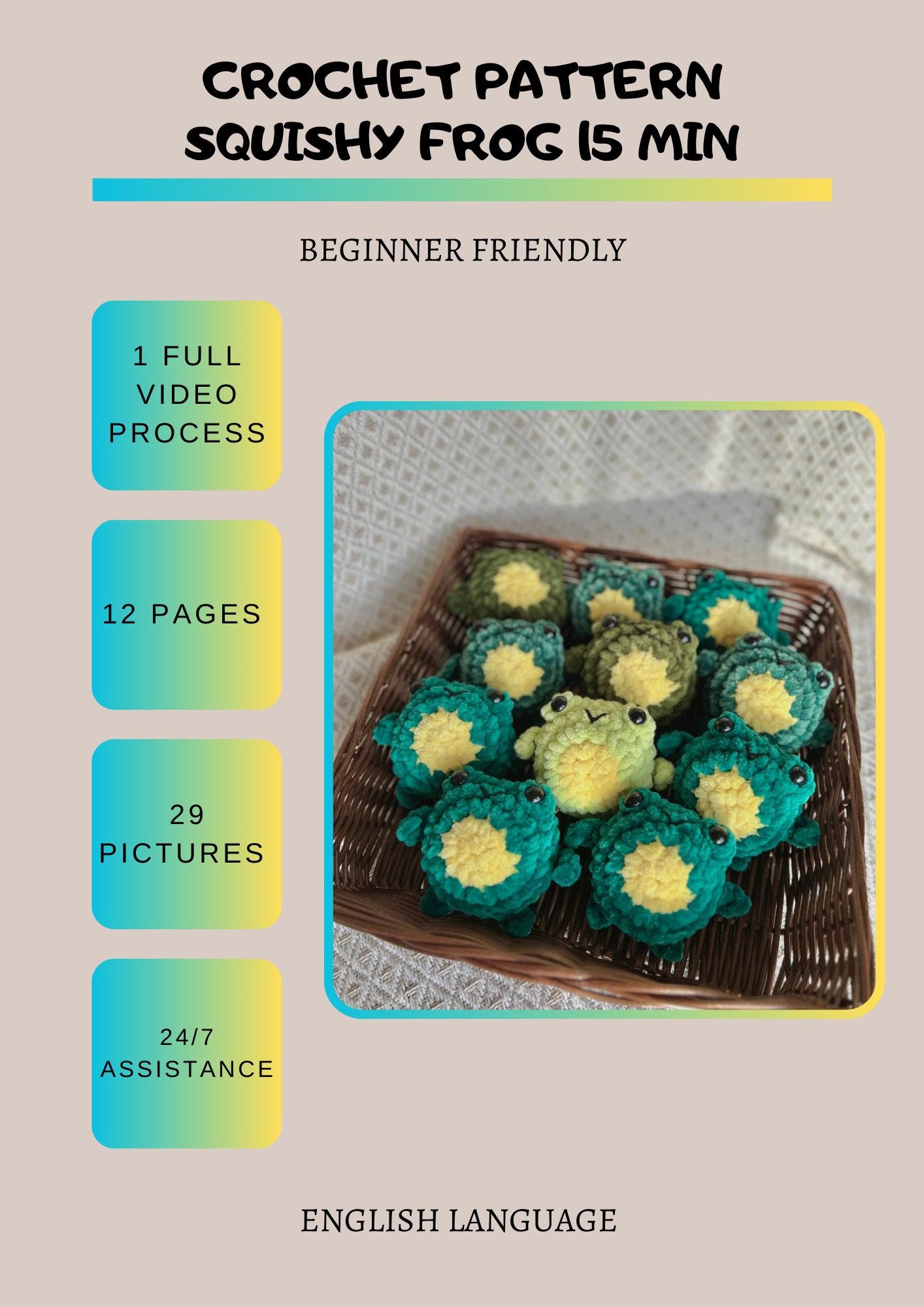 Crochet Squishy Frog, 15min, no sew