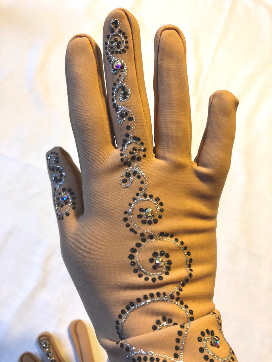 Gants Patinage Artistique Brillants - Pour Femmes Et Filles - Competition Et Entraînement - Taille 8-10 Ans - 2
