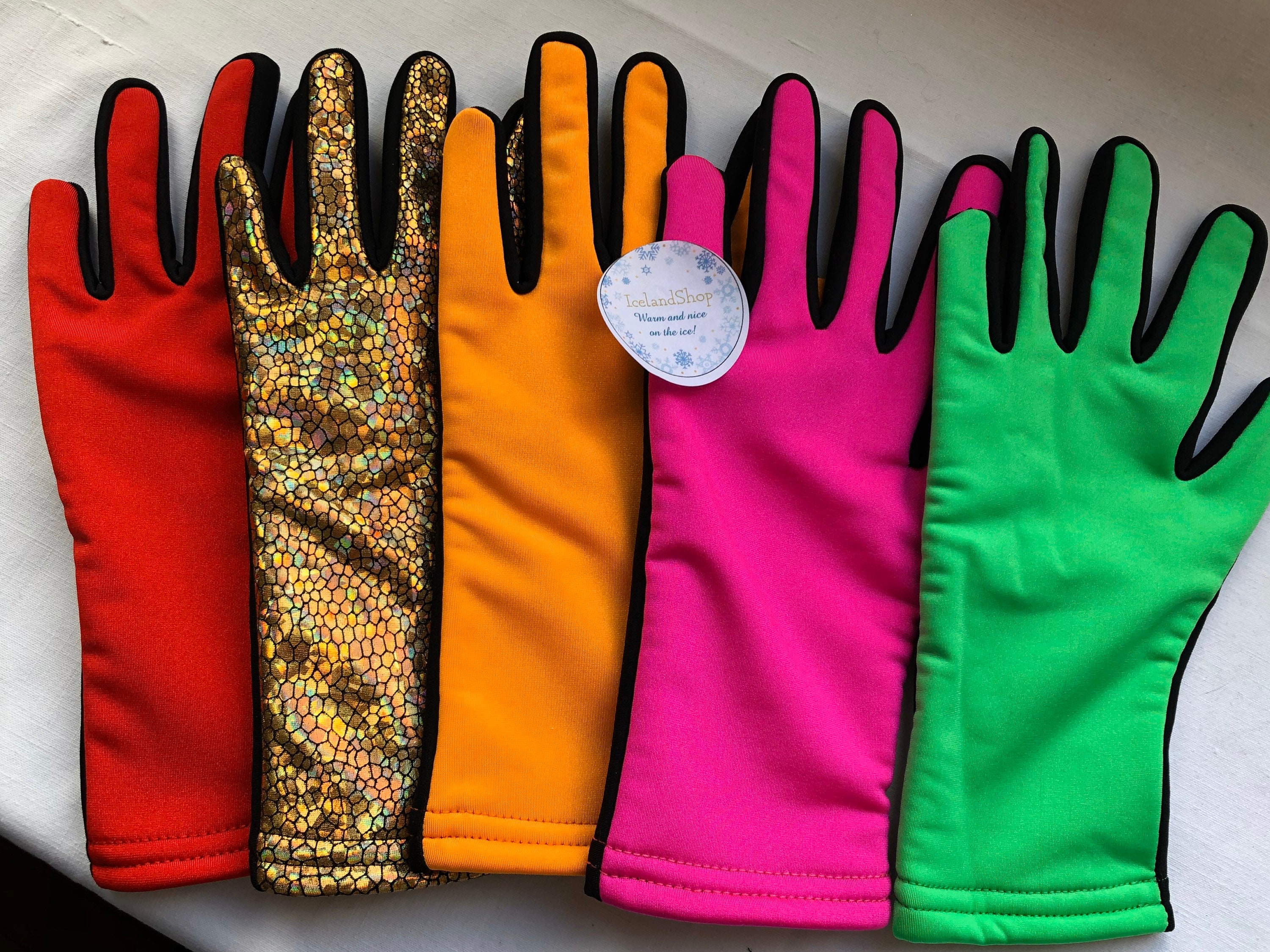 Thermo Figure Skating Gloves.warm and Nice Stretchable Fabric 100% Colorful  Children Sizes Available 