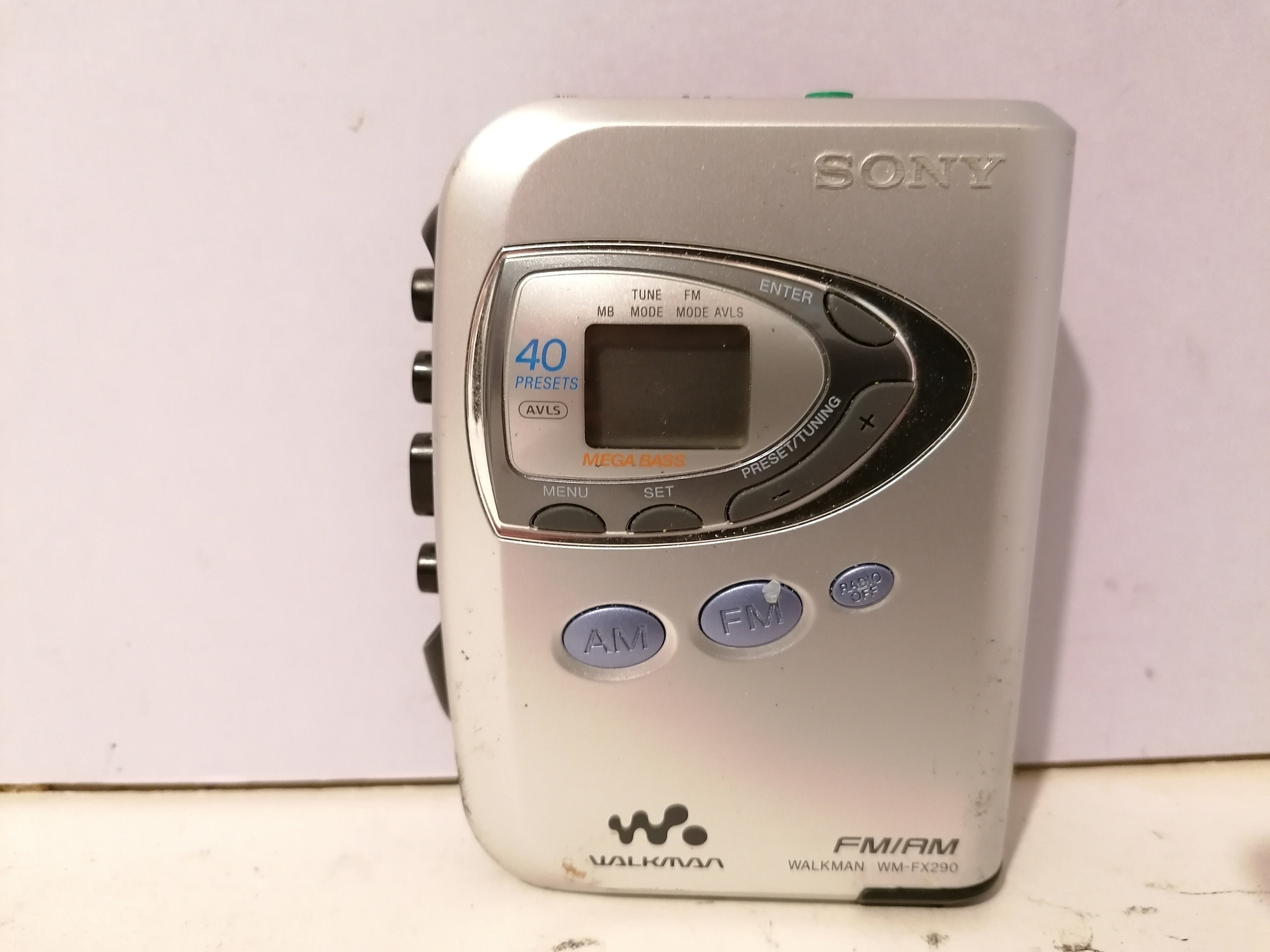 Sony WM-FX290 Silver Walkman Portable Cassette Player and AM/FM Radio