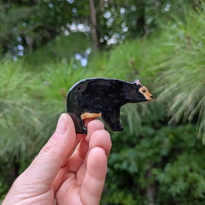 Ceramic Black Bear Pin