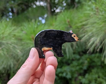 Ceramic Black Bear Pin