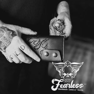 LONG BIKER WALLET / Blazing Biker Style / billetera camionero / billetera de cuero hecha a mano