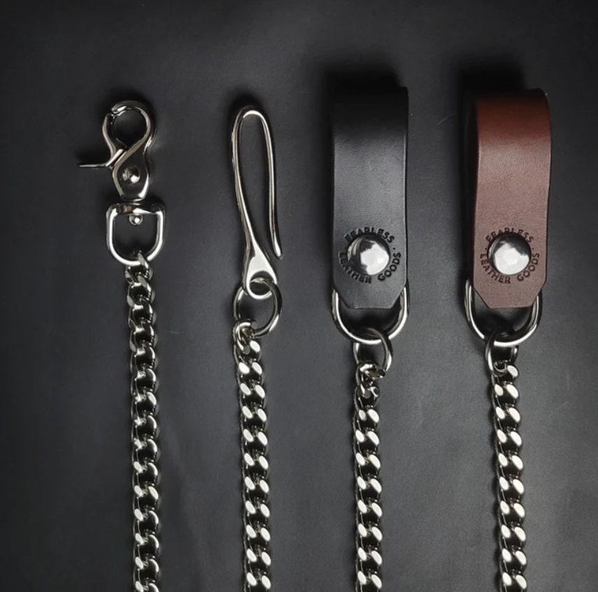 正規 WALLET BIKER CHAIN Hook Fish / Brass Solid / Plate Nickel / 小物