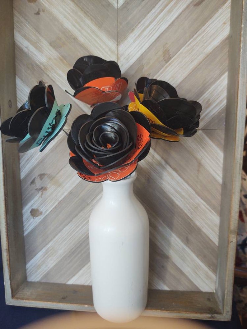Record Rose made from vinyl records with or without wire Etsy