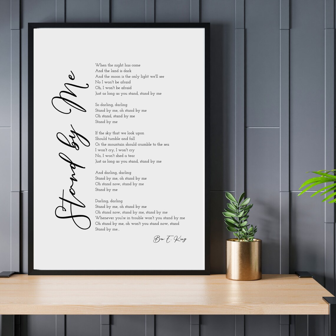 Stand by me Ben E. King Song Poster Lyrics Wall Art Custom | Etsy