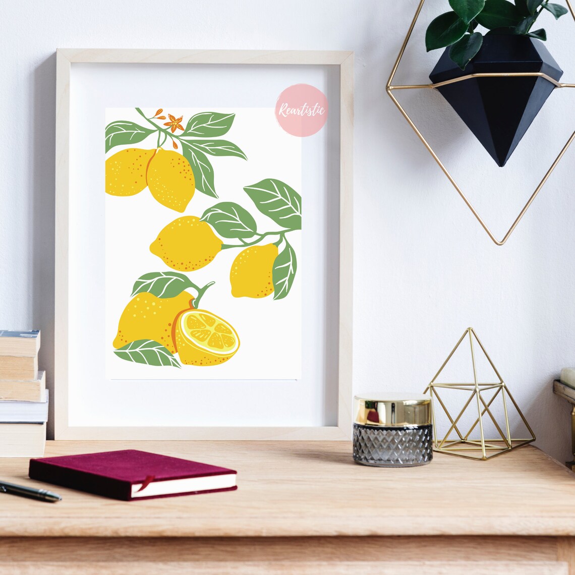 Lemons Botanical Print Citrus Art PRINTABLE Wall Art | Etsy
